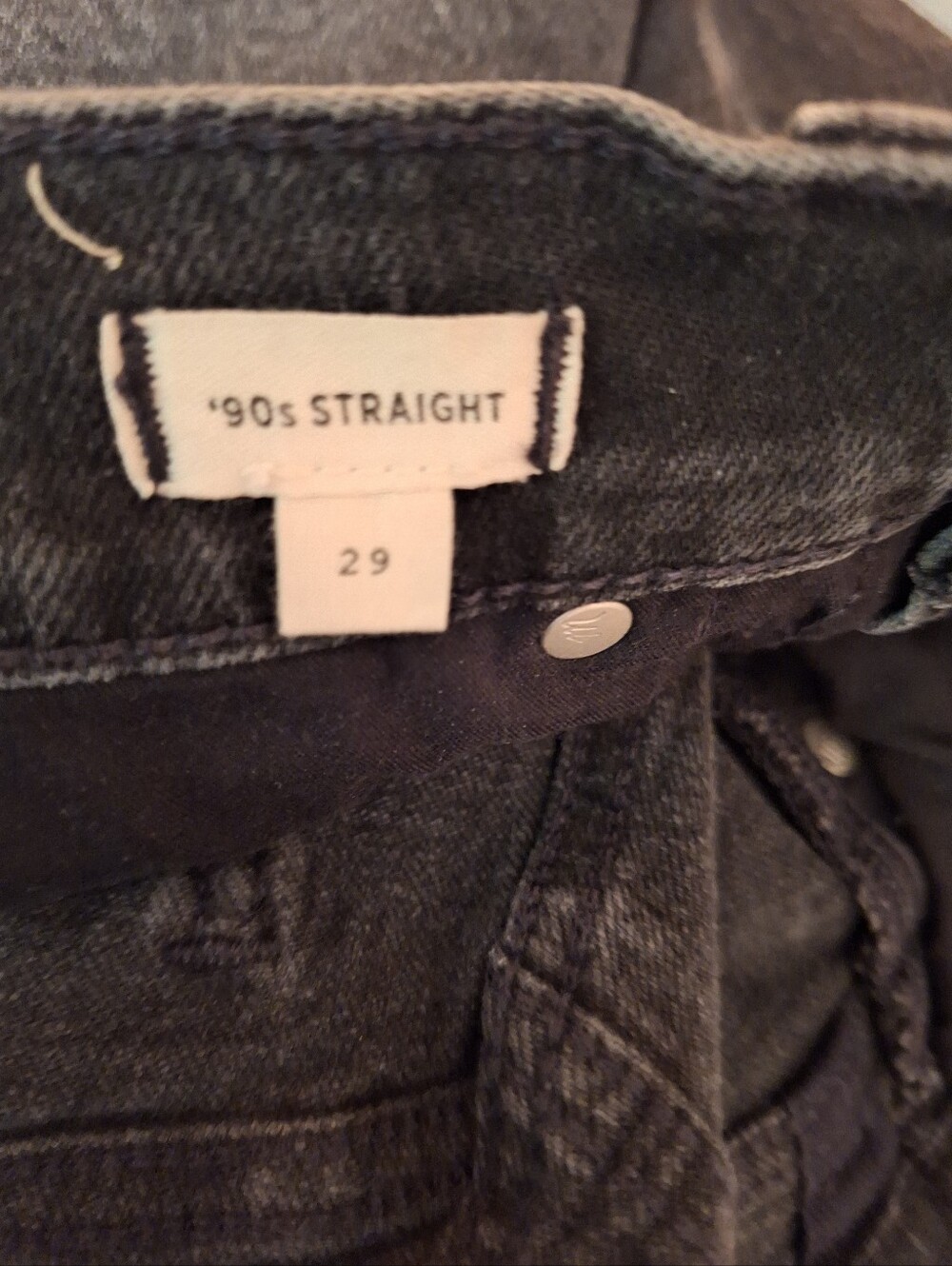 Madewell 90's Straight Black Jeans Ladies 29 Classic High Rise - Picture 2 of 3